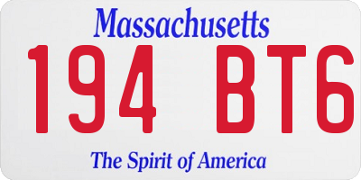 MA license plate 194BT6