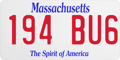 MA license plate 194BU6