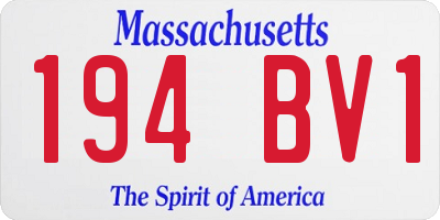 MA license plate 194BV1