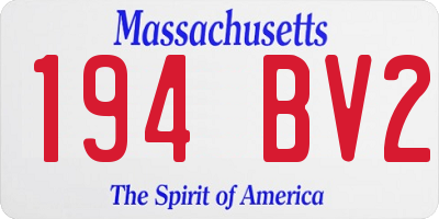 MA license plate 194BV2
