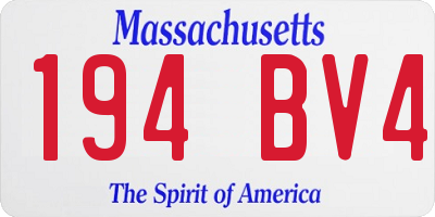 MA license plate 194BV4