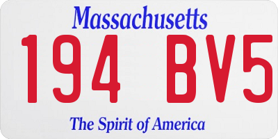 MA license plate 194BV5
