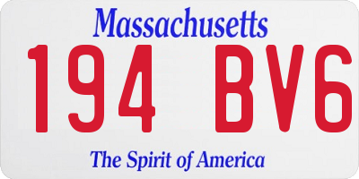 MA license plate 194BV6