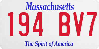 MA license plate 194BV7