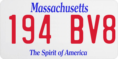 MA license plate 194BV8