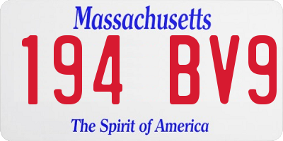 MA license plate 194BV9
