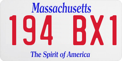 MA license plate 194BX1