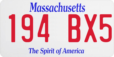 MA license plate 194BX5