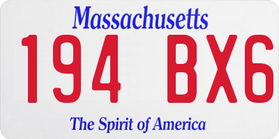 MA license plate 194BX6