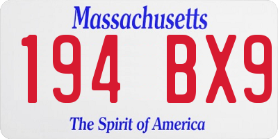 MA license plate 194BX9
