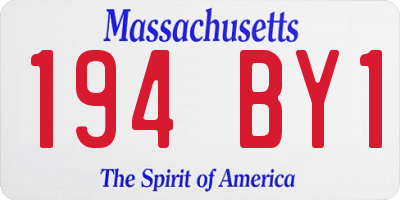 MA license plate 194BY1