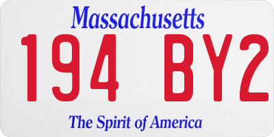 MA license plate 194BY2