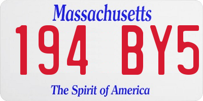 MA license plate 194BY5