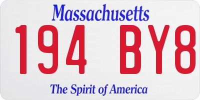 MA license plate 194BY8
