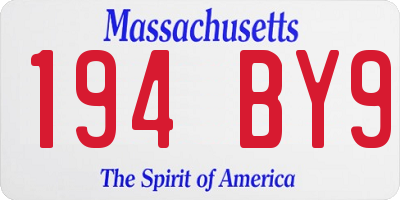 MA license plate 194BY9