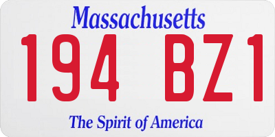 MA license plate 194BZ1