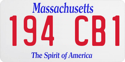 MA license plate 194CB1