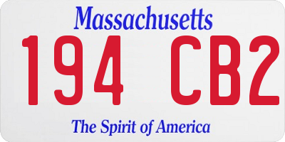 MA license plate 194CB2