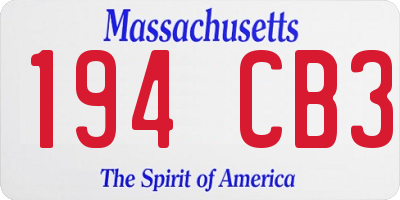 MA license plate 194CB3