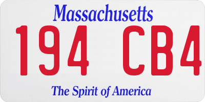 MA license plate 194CB4