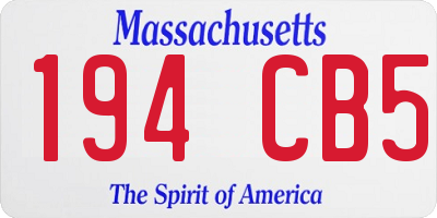 MA license plate 194CB5