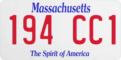 MA license plate 194CC1