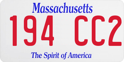 MA license plate 194CC2