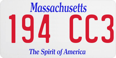 MA license plate 194CC3