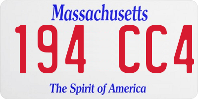 MA license plate 194CC4