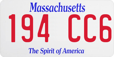 MA license plate 194CC6