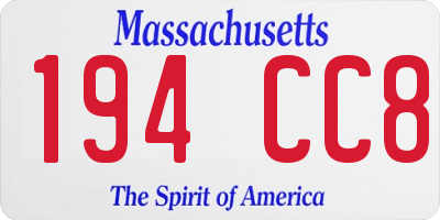 MA license plate 194CC8