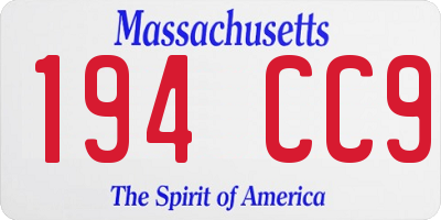 MA license plate 194CC9
