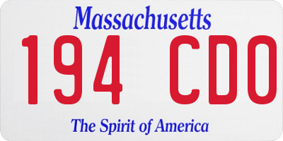 MA license plate 194CD0