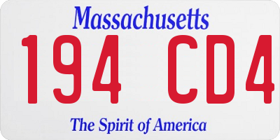 MA license plate 194CD4