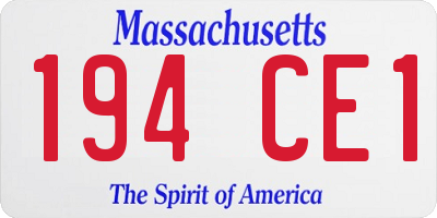 MA license plate 194CE1