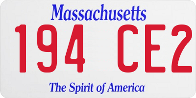 MA license plate 194CE2
