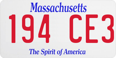 MA license plate 194CE3