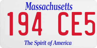 MA license plate 194CE5
