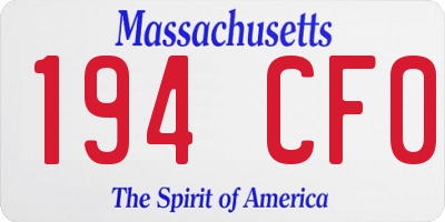 MA license plate 194CF0