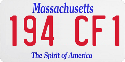 MA license plate 194CF1