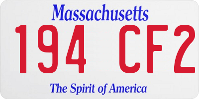 MA license plate 194CF2