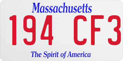 MA license plate 194CF3
