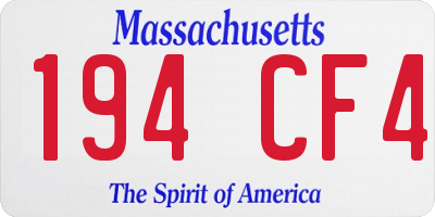 MA license plate 194CF4