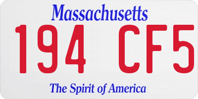 MA license plate 194CF5