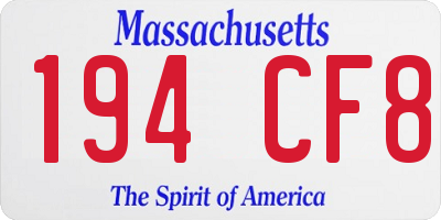 MA license plate 194CF8
