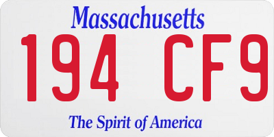 MA license plate 194CF9