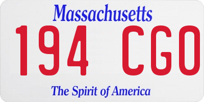 MA license plate 194CG0