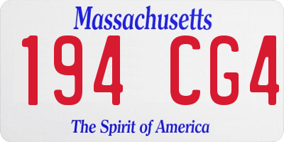 MA license plate 194CG4