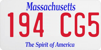 MA license plate 194CG5