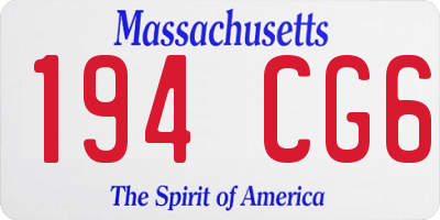 MA license plate 194CG6